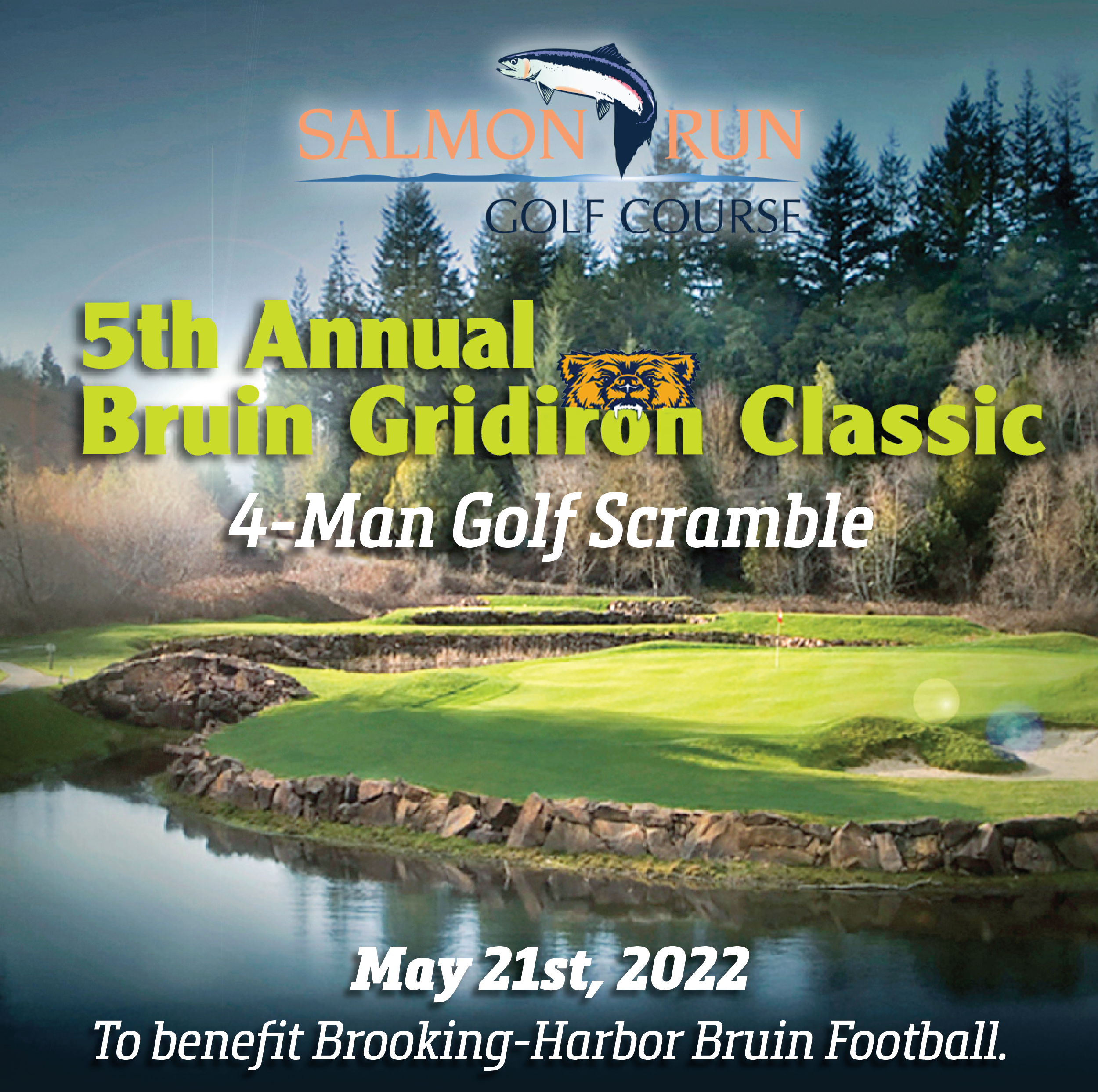 5TH Annual GridIron Classic on image of golf green with flag