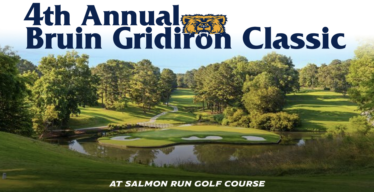 Image of Salmon Run Course with Headline 4th Annual Bruin Gridiron Classic