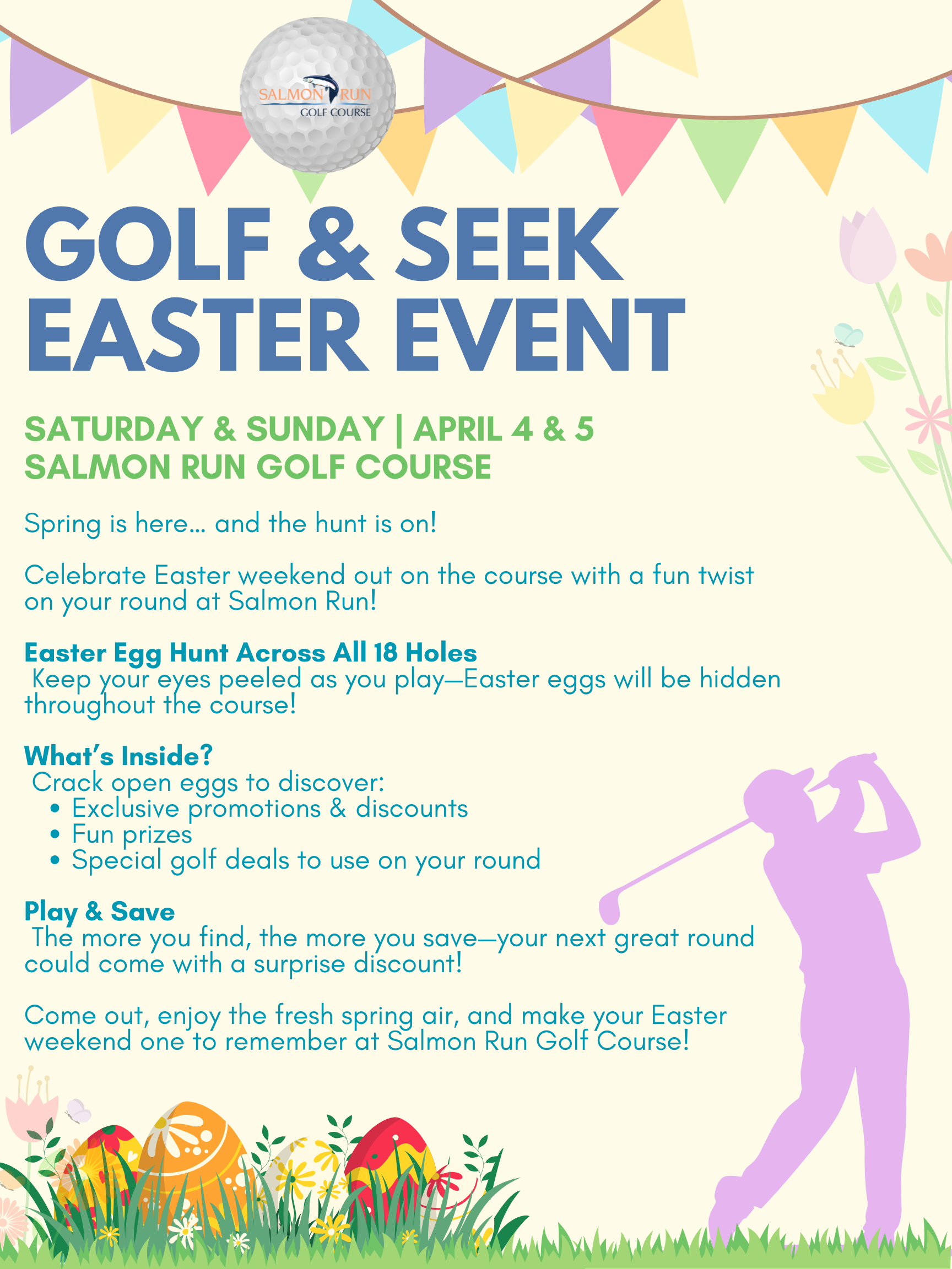 Golf Seek Easter Event Salmon Run Flyer 1